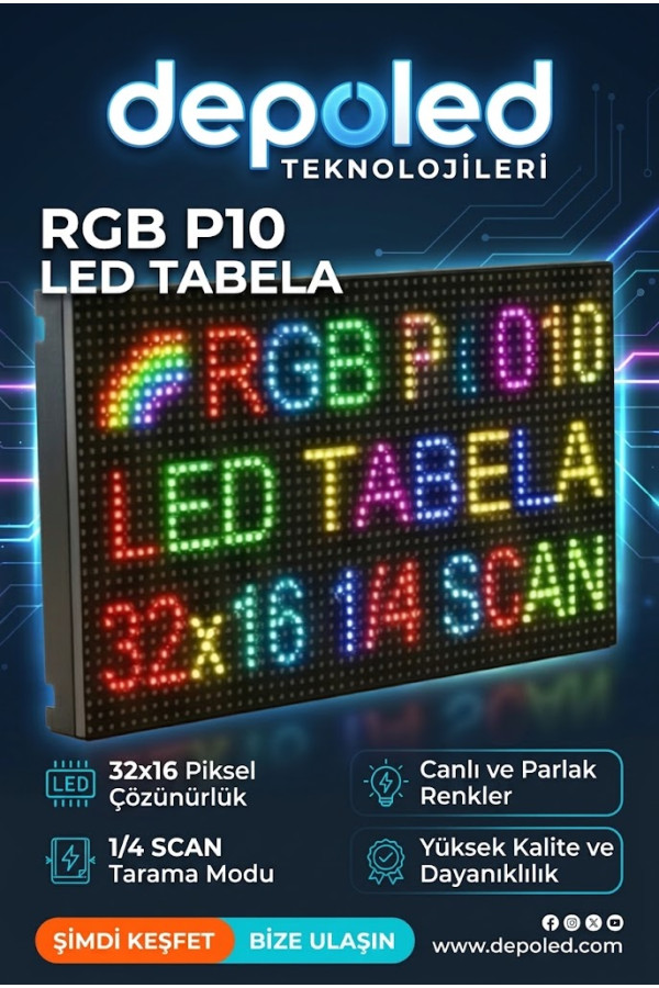 RENKLİ KAYAN YAZI LED TABELA