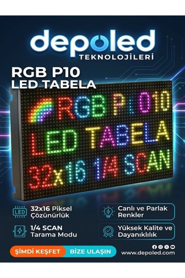 RENKLİ KAYAN YAZI LED TABELA