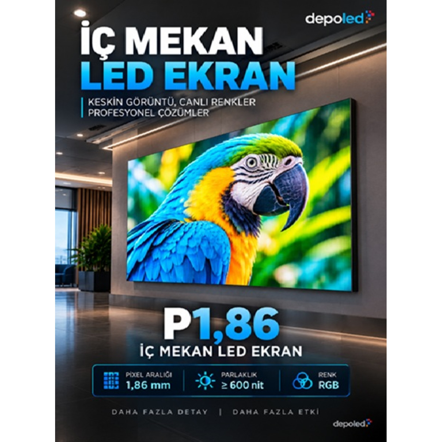 P1,86 İç Mekan (Indoor) LED Ekran