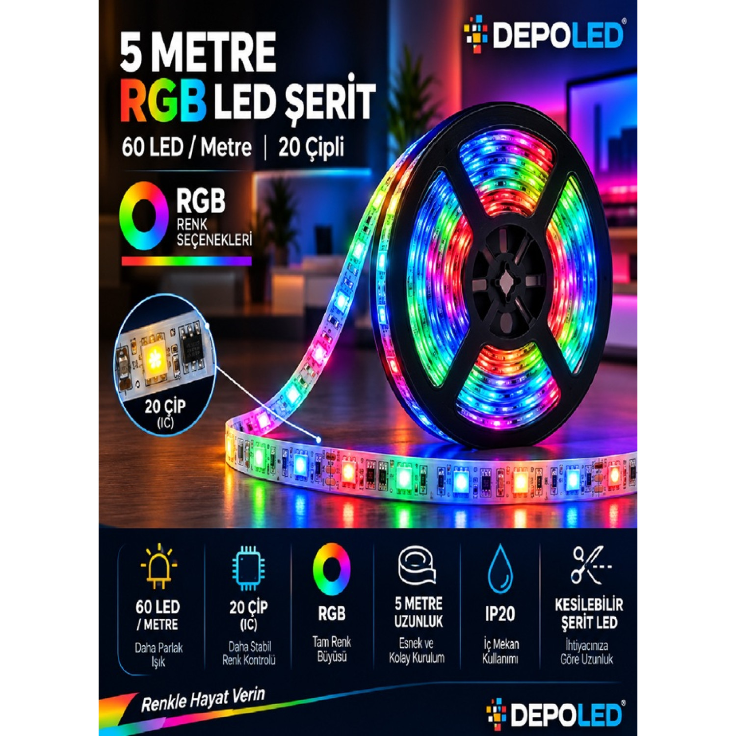 İÇ MEKAN PİXEL ŞERİT LED