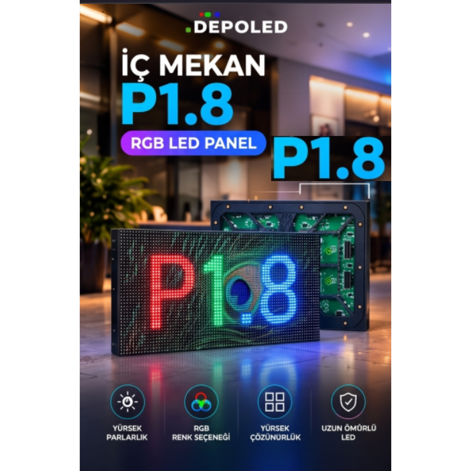 P1,8 iç mekan led panel