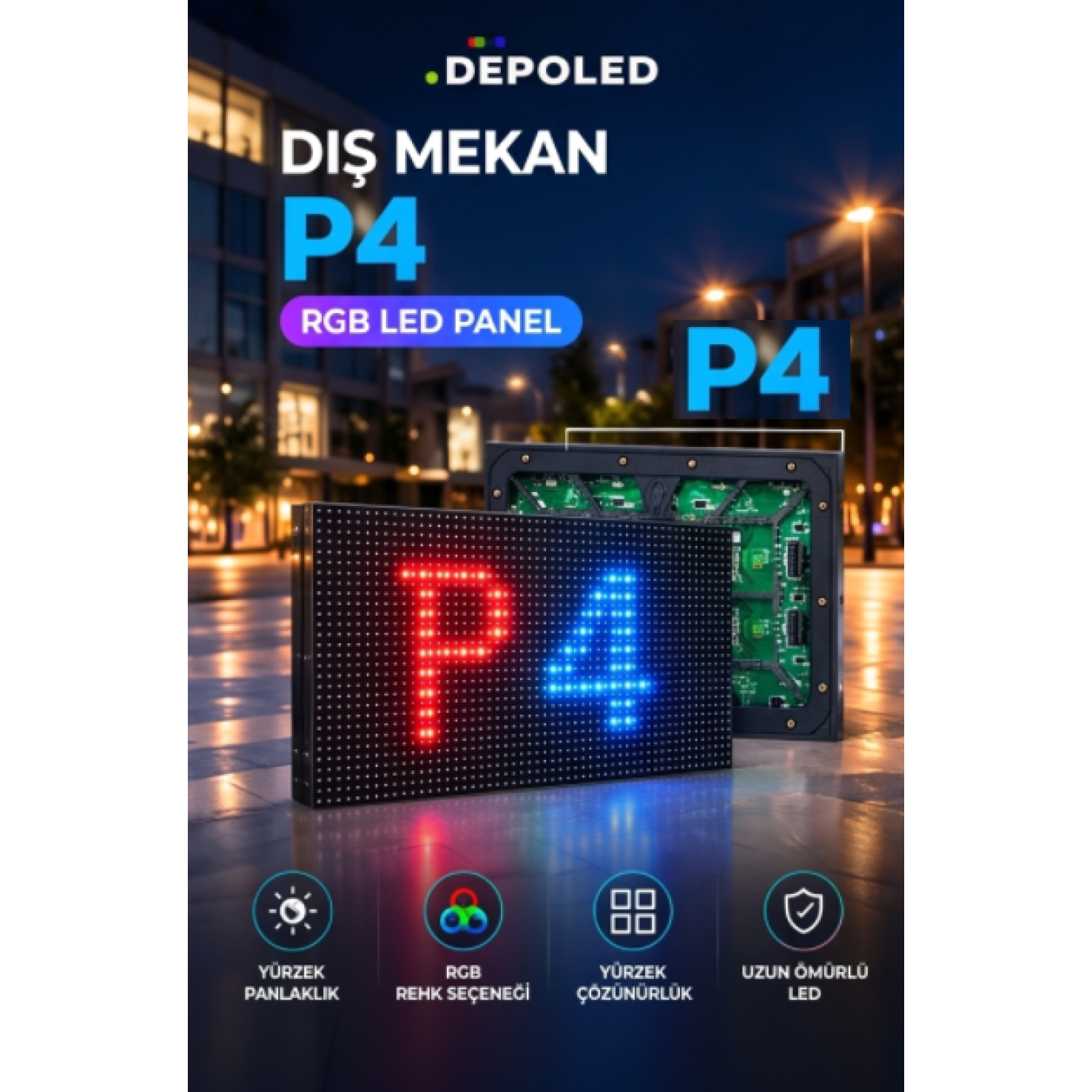 P4 dış mekan led panel